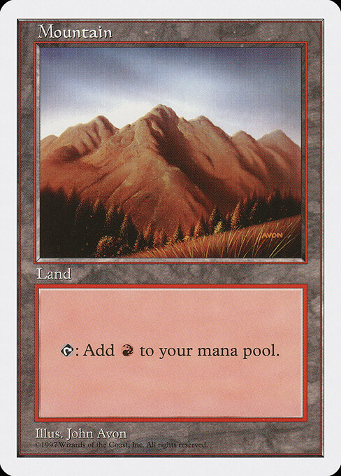 Mountain — Fifth Edition #444, art by John Avon