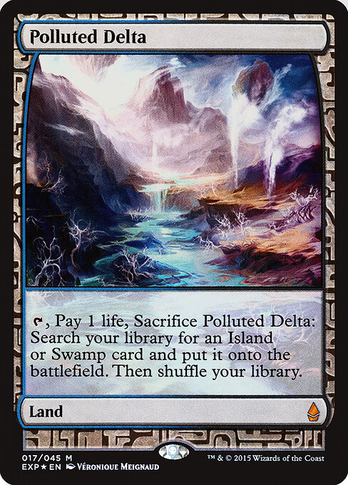 Polluted Delta — Zendikar Expeditions #17, art by Véronique Meignaud