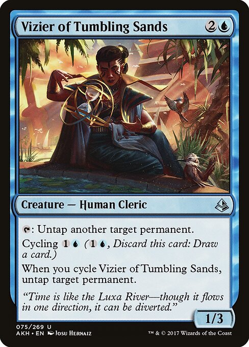 Vizier of Tumbling Sands — Amonkhet #75, art by Josu Hernaiz