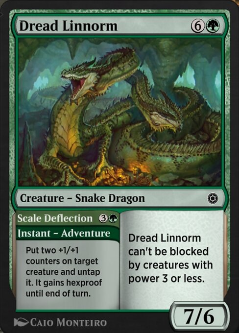 Dread Linnorm // Scale Deflection — Alchemy Horizons: Baldur's Gate #206, art by Caio Monteiro