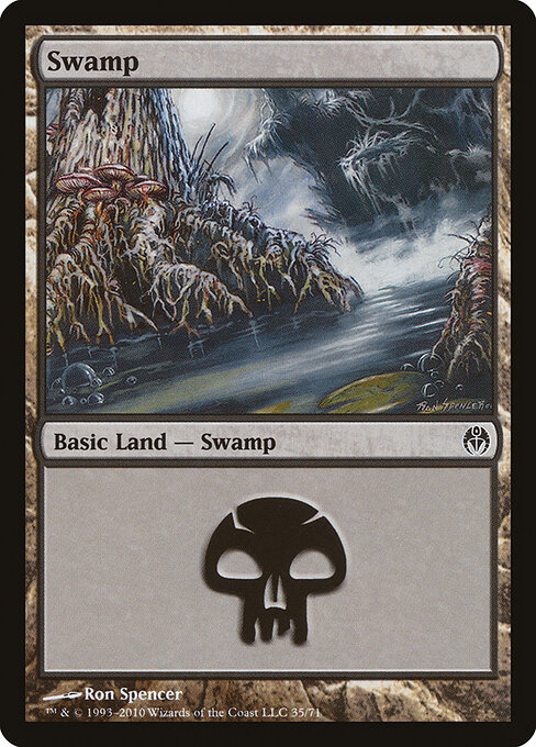 Swamp — Duel Decks: Phyrexia vs. the Coalition #35, art by Ron Spencer
