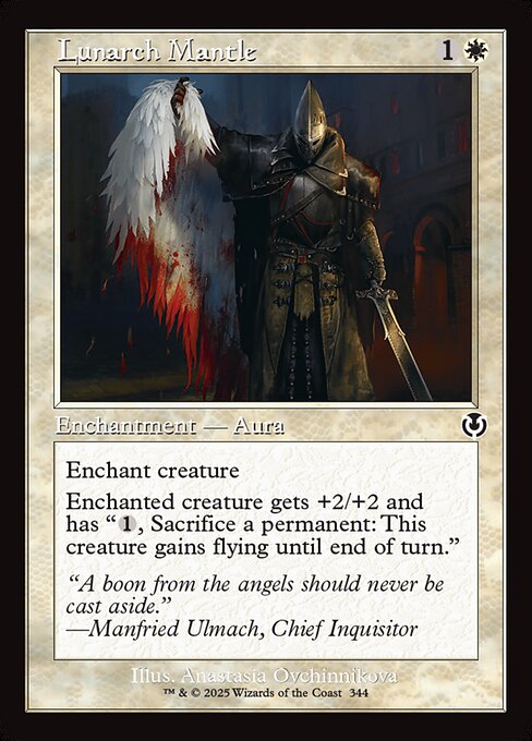 Lunarch Mantle — Innistrad Remastered #344, art by Anastasia Ovchinnikova
