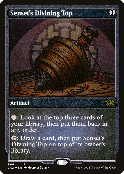 Sensei's Divining Top — Double Masters 2022 #566, art by Michael Sutfin