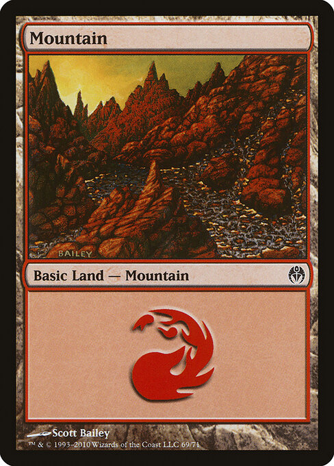 Mountain — Duel Decks: Phyrexia vs. the Coalition #69, art by Scott Bailey