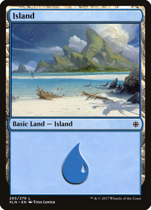 Island — Ixalan #265, art by Titus Lunter