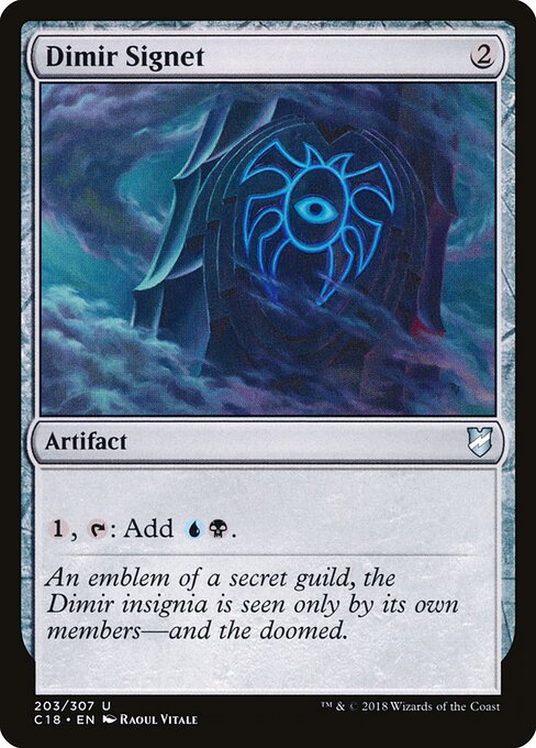 Dimir Signet — Commander 2018 #203, art by Raoul Vitale