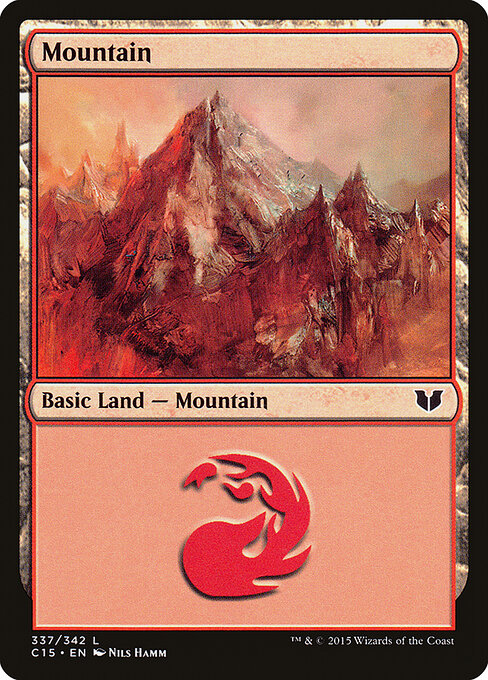 Mountain — Commander 2015 #337, art by Nils Hamm