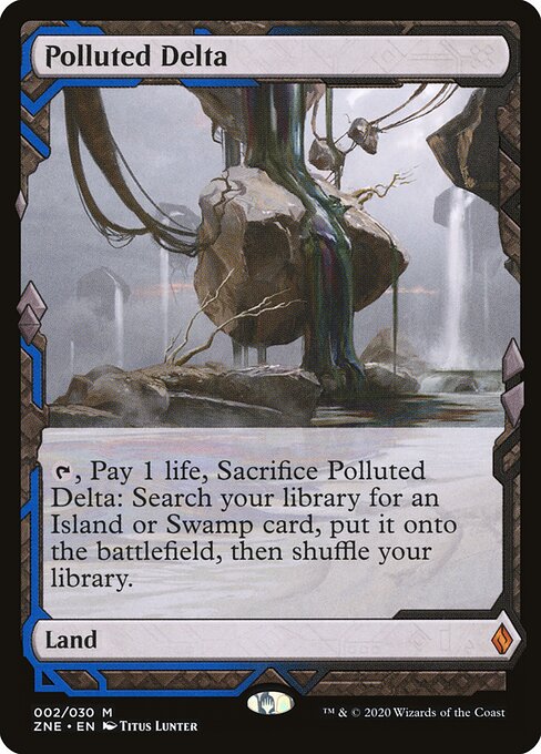 Polluted Delta — Zendikar Rising Expeditions #2, art by Titus Lunter