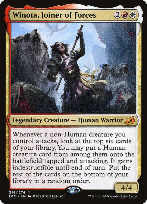 Winota, Joiner of Forces — Ikoria: Lair of Behemoths Promos #216p, art by Magali Villeneuve
