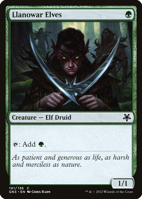 Llanowar Elves — Game Night: Free-for-All #101, art by Chris Rahn
