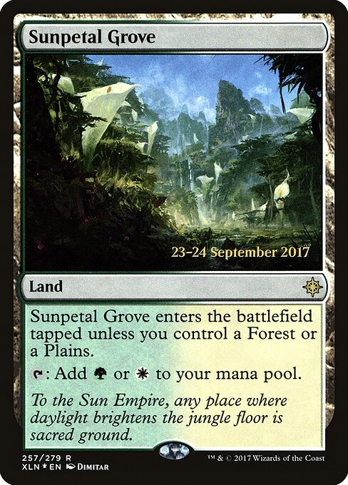 Sunpetal Grove — Ixalan Promos #257s, art by Dimitar Marinski