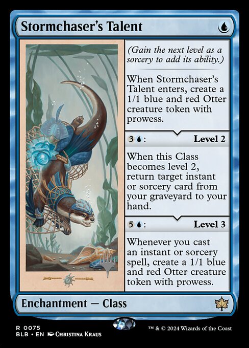 Stormchaser's Talent — Bloomburrow Promos #75p, art by Christina Kraus