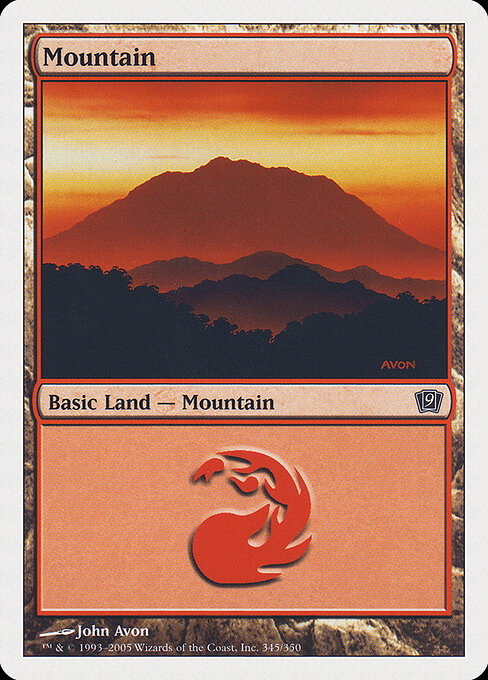 Mountain — Ninth Edition #345, art by John Avon