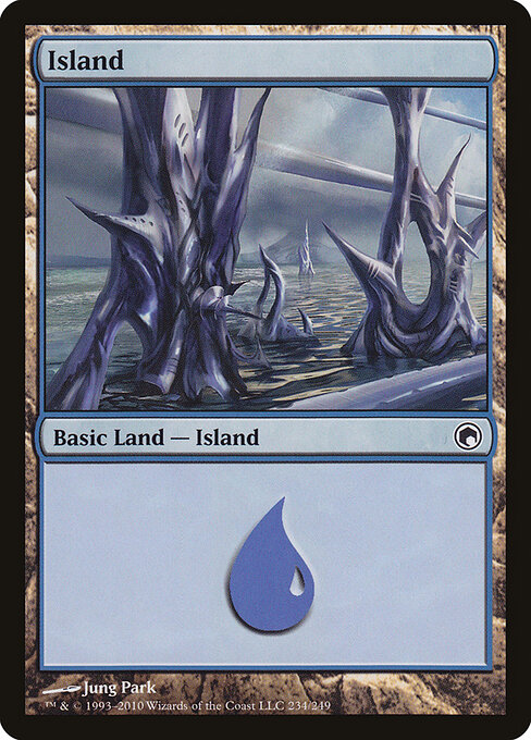 Island — Scars of Mirrodin #234, art by Jung Park