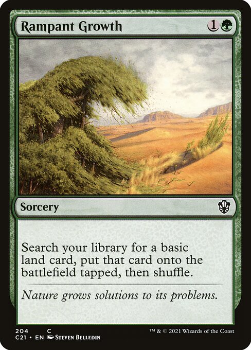 Rampant Growth — Commander 2021 #204, art by Steven Belledin