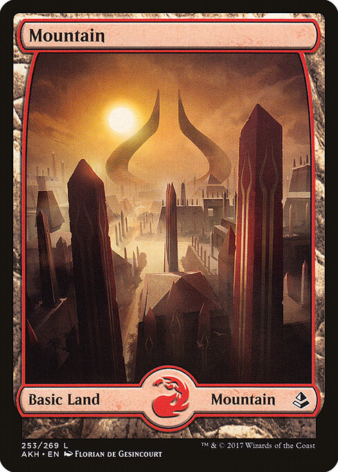 Mountain — Amonkhet #253, art by Florian de Gesincourt