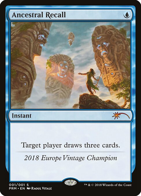 Ancestral Recall — Vintage Championship #2018, art by Raoul Vitale