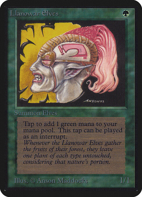 Llanowar Elves — Limited Edition Alpha #210, art by Anson Maddocks