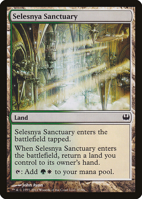 Selesnya Sanctuary — Duel Decks: Knights vs. Dragons #37, art by John Avon