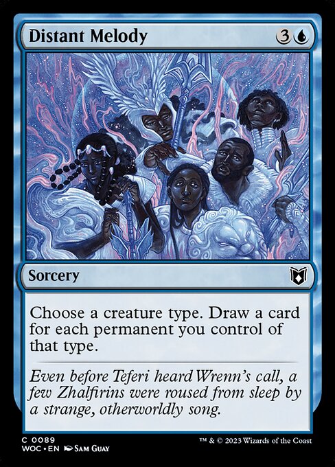 Distant Melody — Wilds of Eldraine Commander #89, art by Sam Guay