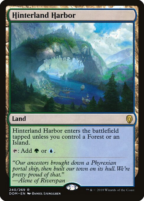 Hinterland Harbor — Dominaria #240, art by Daniel Ljunggren