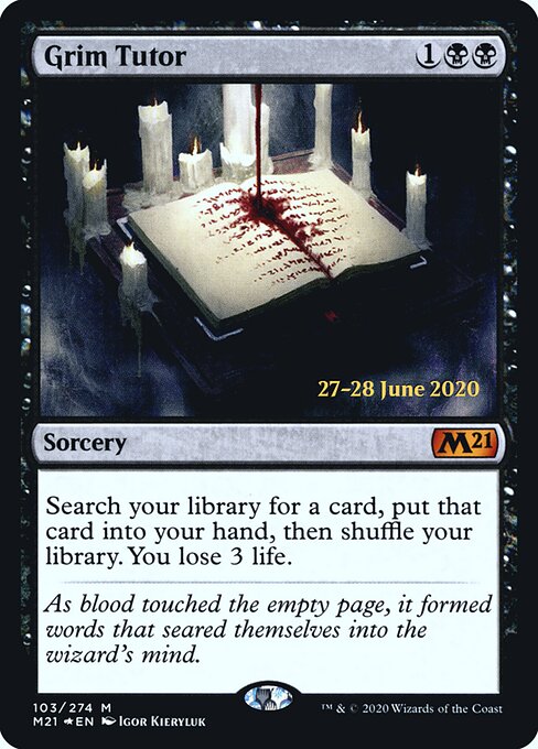 Grim Tutor — Core Set 2021 Promos #103s, art by Igor Kieryluk
