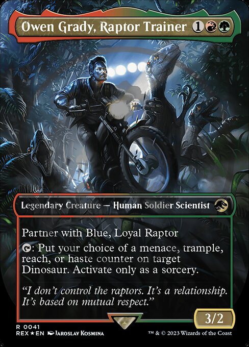 Owen Grady, Raptor Trainer — Jurassic World Collection #41, art by Jaroslav Kosmina