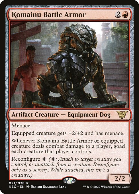 Komainu Battle Armor — Neon Dynasty Commander #21, art by Néstor Ossandón Leal