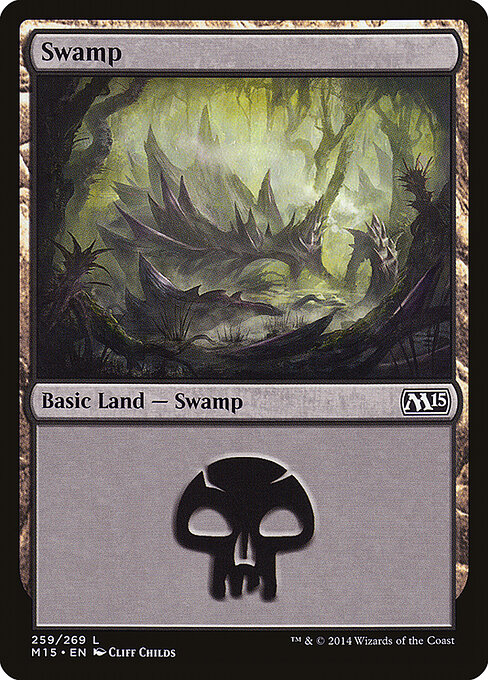 Swamp — Magic 2015 #259, art by Cliff Childs