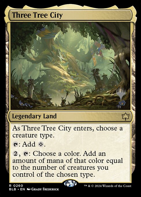 Three Tree City — Bloomburrow Promos #260p, art by Grady Frederick