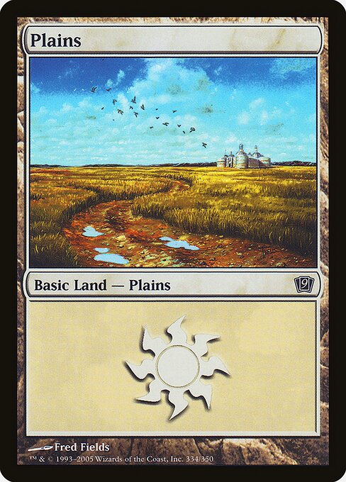 Plains — Ninth Edition #334★, art by Fred Fields