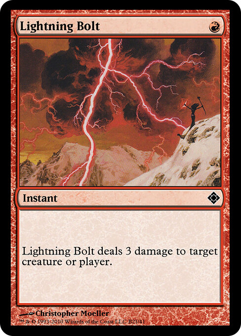 Lightning Bolt — Magic Online Theme Decks #B21, art by Christopher Moeller