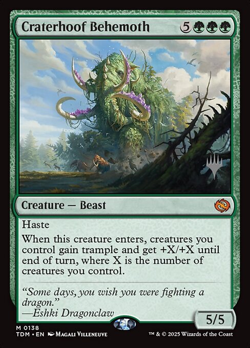 Craterhoof Behemoth — Tarkir: Dragonstorm Promos #138p, art by Magali Villeneuve