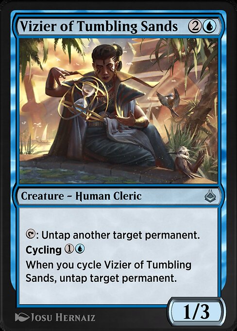 Vizier of Tumbling Sands — Amonkhet Remastered #89, art by Josu Hernaiz