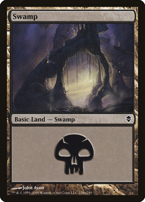 Swamp — Zendikar #238a, art by John Avon