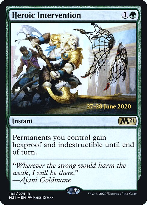 Heroic Intervention — Core Set 2021 Promos #188s, art by James Ryman