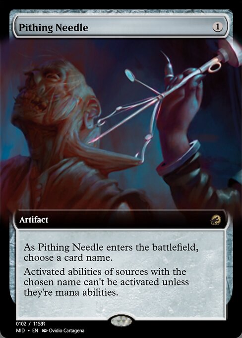 Pithing Needle — Magic Online Promos #94084, art by Ovidio Cartagena