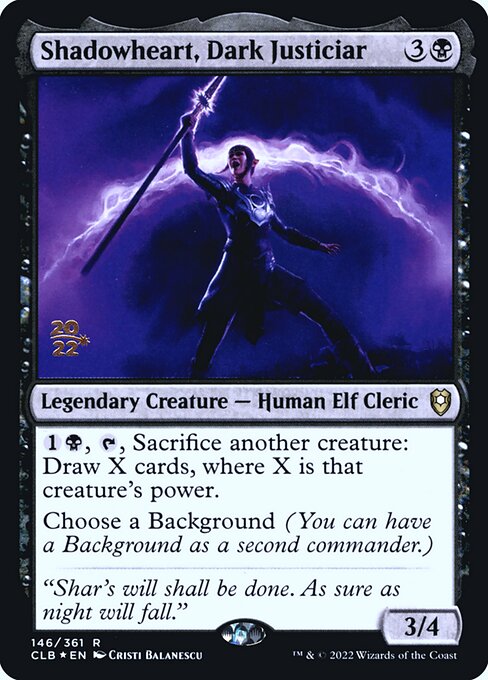 Shadowheart, Dark Justiciar — Battle for Baldur's Gate Promos #146s, art by Cristi Balanescu