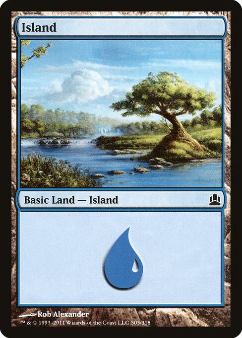 Island — Commander 2011 #303, art by Rob Alexander