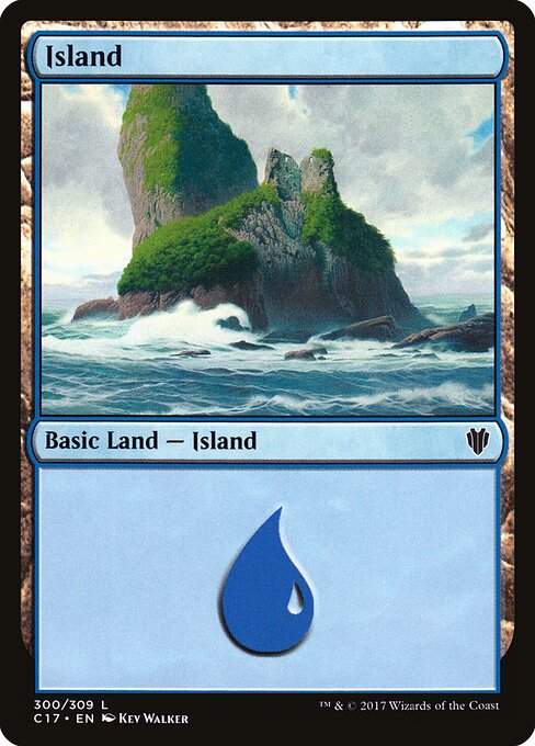 Island — Commander 2017 #300, art by Kev Walker