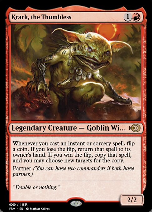 Krark, the Thumbless — Magic Online Promos #86240, art by Mathias Kollros
