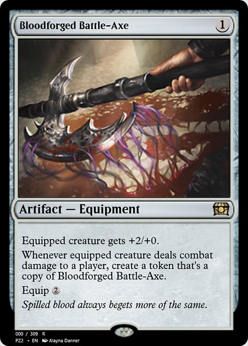 Bloodforged Battle-Axe — Treasure Chest #65713, art by Alayna Danner