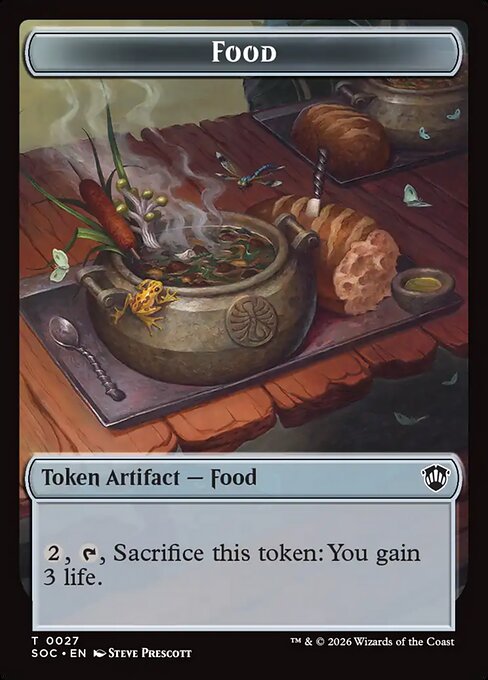 Food — Secrets of Strixhaven Commander Tokens #27, art by Steve Prescott