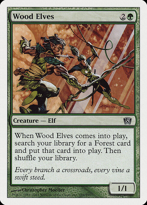Wood Elves — Eighth Edition #289, art by Christopher Moeller