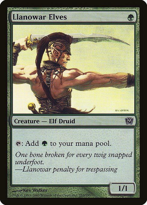 Llanowar Elves — Ninth Edition #253★, art by Kev Walker