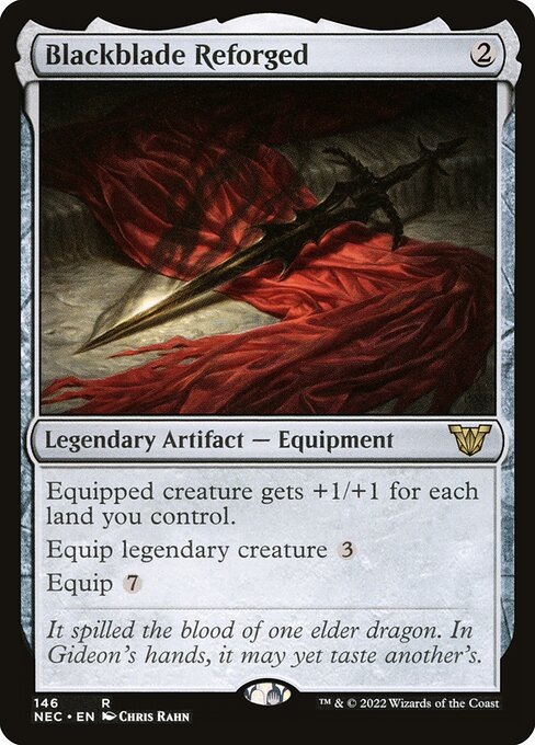 Blackblade Reforged — Neon Dynasty Commander #146, art by Chris Rahn
