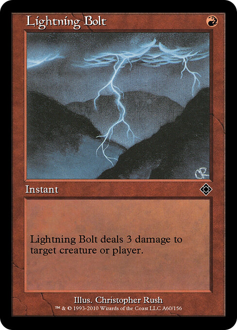 Lightning Bolt — Magic Online Theme Decks #A60, art by Christopher Rush
