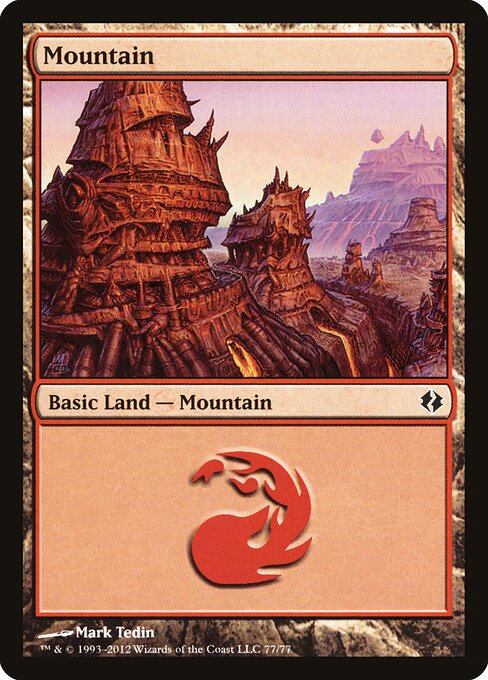 Mountain — Duel Decks: Venser vs. Koth #77, art by Mark Tedin