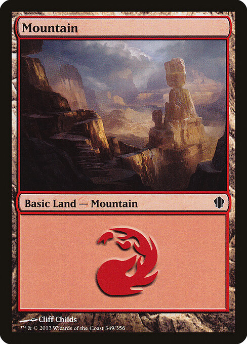 Mountain — Commander 2013 #349, art by Cliff Childs