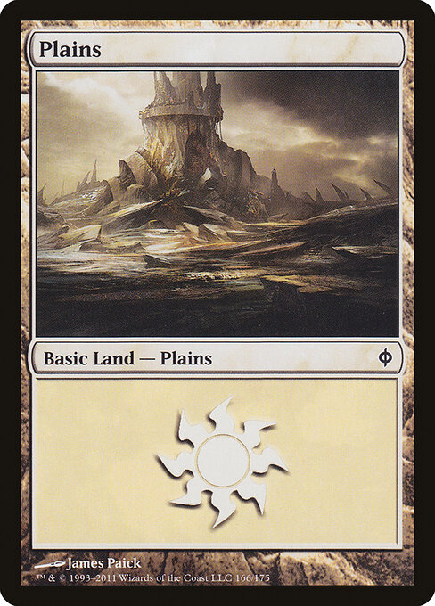 Plains — New Phyrexia #166, art by James Paick